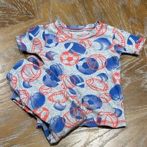 Carter's Sports Print Pajama Set in Gray with Red and Blue